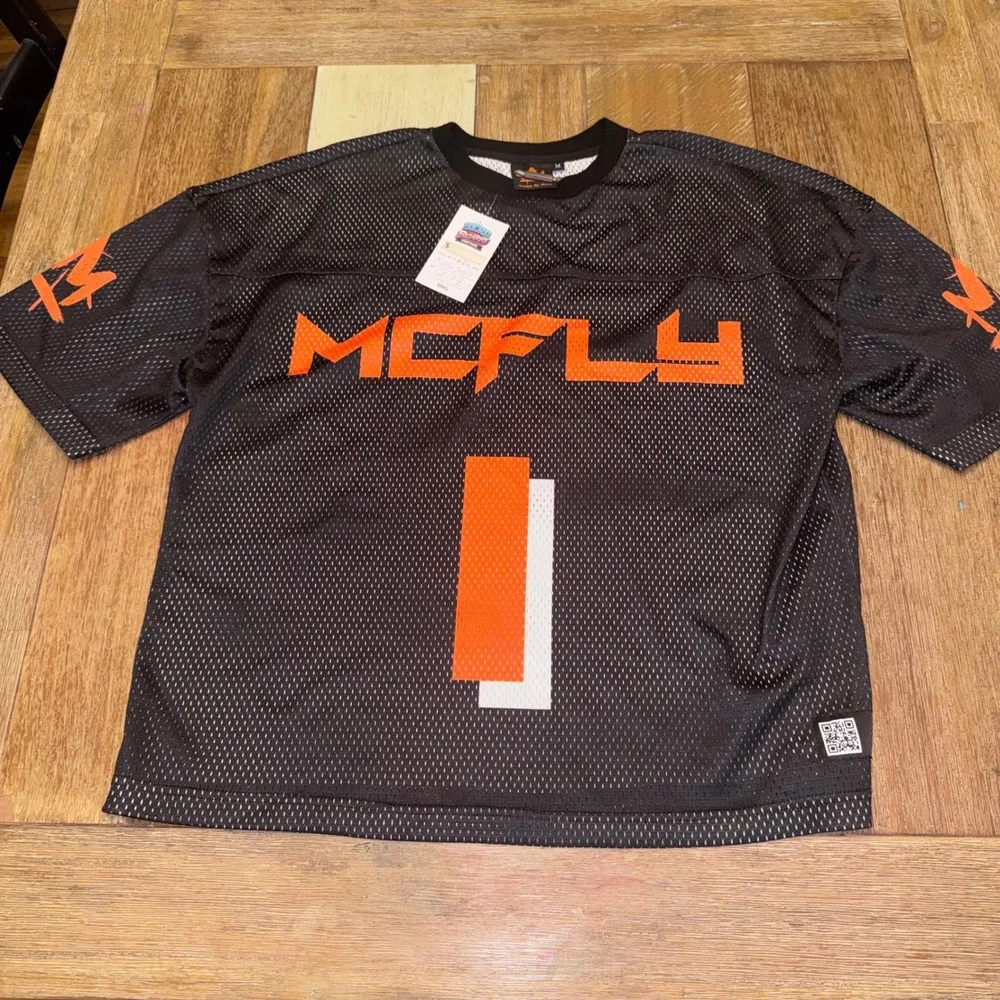 Signed by McFly Jersey Mens Medium Black New Mesh Graphic Streetwear Shirt